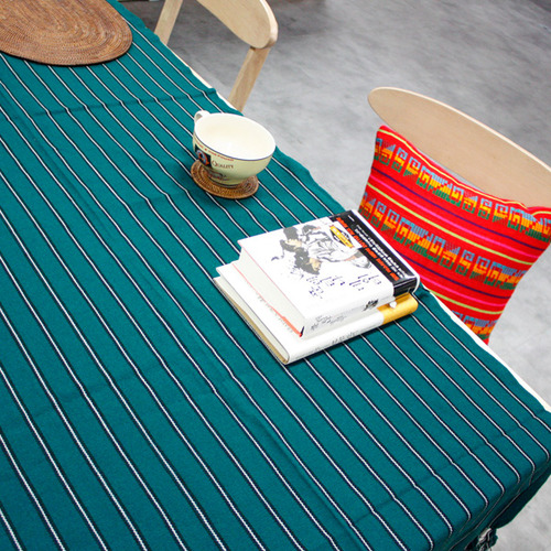 에스닉 그린스트라이프 멕시코식탁보   캠핑용 식탁보 테이블커버로 인기좋아요!