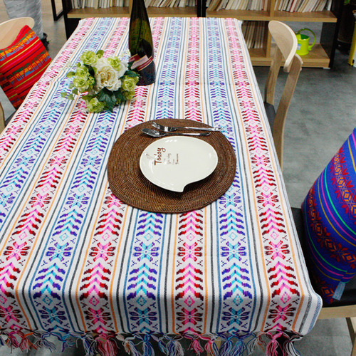 에스닉 화이트 멕시코 식탁보 캠핑용 식탁보 테이블커버로 인기좋아요!